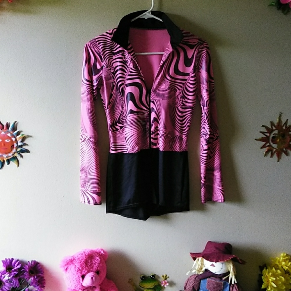 Ladies Pink and Black Romper